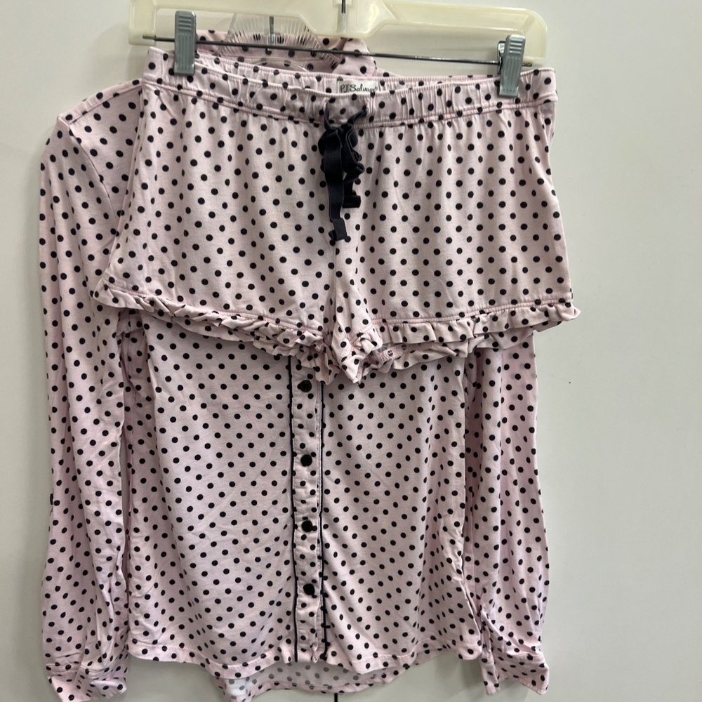 PJ Salvage- Women's PJ SET- Size XS-Pink w/Black Polka-Dots - Picture 6 of 9